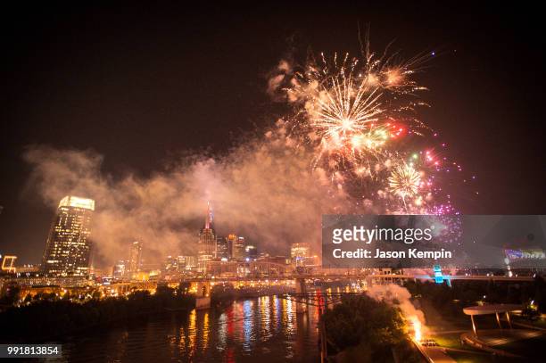 Fireworks are seen at the 2018 Let Freedom Sing! Music City July 4th concert on July 4, 2018 in Nashville, Tennessee.