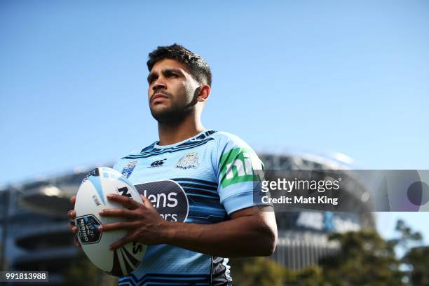Tyrone Peachey poses during a New South Wales Blues State of Origin training session at NSWRL Centre of Excellence Field on July 5, 2018 in Sydney,...