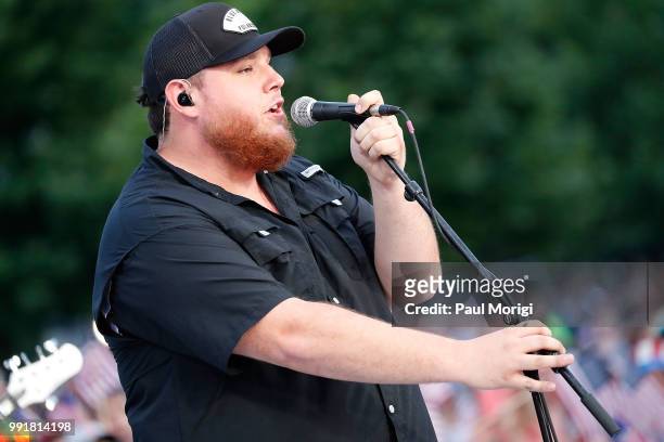 Acclaimed multi-platinum country music singer-songwriter and winner of the iHeartRadio Music Award for Best New Country Artist Luke Combs performs at...
