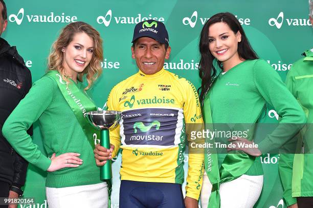 70Th Tour De Romandie 2016, Stage 5Podium/ Quintana Nairo Yellow Leader Jersey/ Celebration Joie Vreugde/ Ollon - Geneve /Etape Rit Tdr,