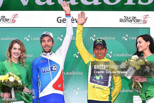 70Th Tour De Romandie 2016, Stage 5Podium/ Quintana Nairo Yellow Leader Jersey/ Pinot Thibaut / Celebration Joie Vreugde/ Ollon - Geneve /Etape Rit...