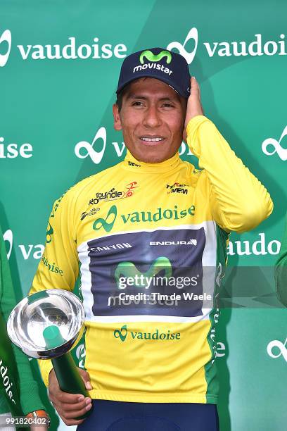 70Th Tour De Romandie 2016, Stage 5Podium/ Quintana Nairo Yellow Leader Jersey/ Celebration Joie Vreugde/ Ollon - Geneve /Etape Rit Tdr,