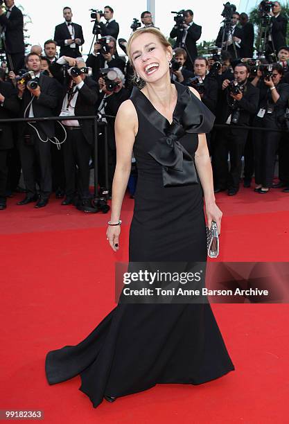 Actress and Director Sandrine Bonnaire attends the Premiere of 'On Tour' at the Palais des Festivals during the 63rd Annual International Cannes Film...