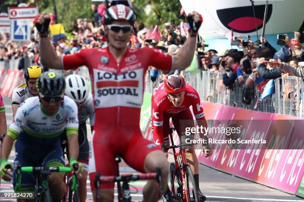 99Th Tour Of Italy 2016, Stage 12 Arrival, Alexander Porsev / Andre Greipel Celebration, Caleb Ewan / Noale - Bibione / Giro,