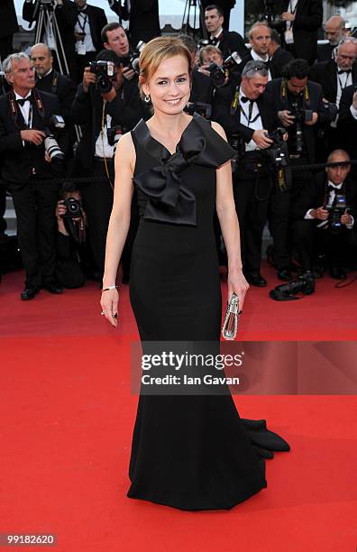 Sandrine Bonnaire attends the 'On Tour' Premiere at the Palais des Festivals during the 63rd Annual Cannes Film Festival on May 13, 2010 in Cannes,...