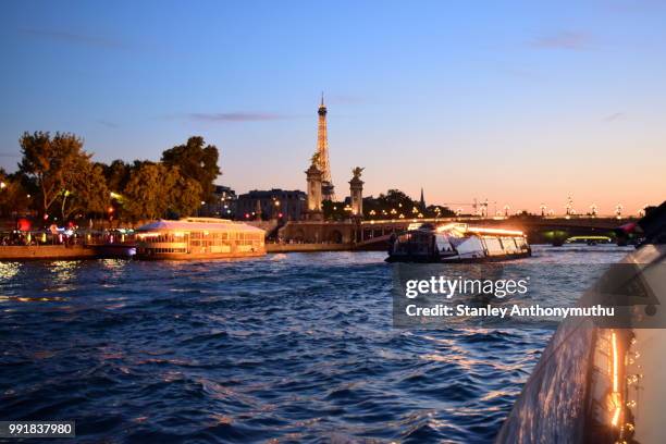 seine - eiffel tower - kirk stanley stock pictures, royalty-free photos & images