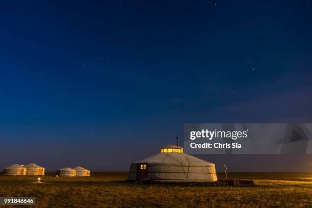 mongolian ger camp - ger stock pictures, royalty-free photos & images