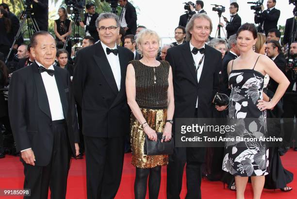 Jurors Kim Dong-Ho, Serge Toubiana, Jury Un Certain Regard President Claire Denis, Patrick Ferla and Helena Lindblad attend the Premiere of 'On Tour'...