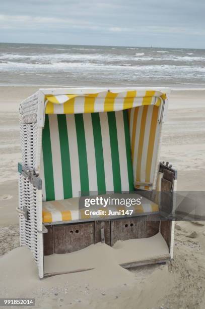 wangerooge strandkorb - wangerooge stock pictures, royalty-free photos & images