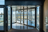 Front revolving transparent automatic rotate door