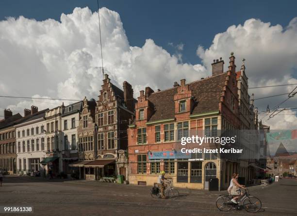 view of ghent on a fair day, belgium - 東フランダース ストックフォトと画像