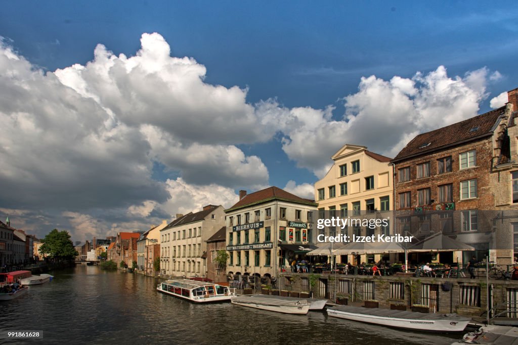 View of Ghent on a fair day, Flanders, Belgium
