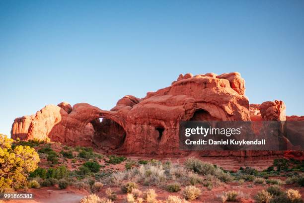 double arch, arches national park ut - double arch stock pictures, royalty-free photos & images