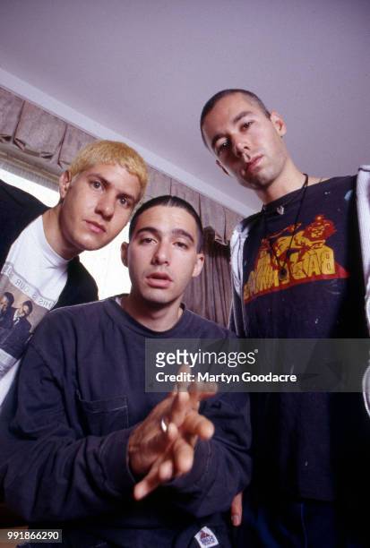 Mike D , Ad-Rock and MCA of the Beastie Boys, group portrait, London, 1993.