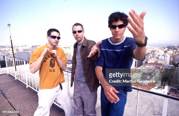 Ad-Rock , MCA and Mike D of the Beastie Boys, group portrait, Portugal 1998.