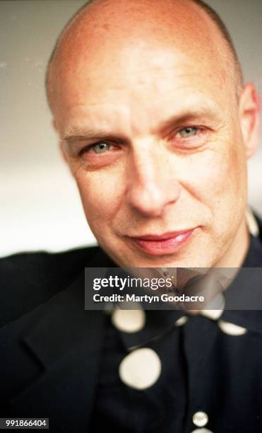 Brian Eno, portrait, at home in London, 1996.