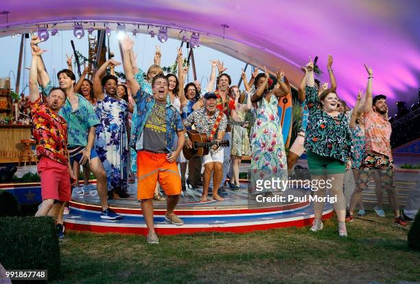 Multi-platinum selling music legend Jimmy Buffett performs with the Broadway cast of the new musical ESCAPE TO MARGARITAVILLE at the 2018 A Capitol...