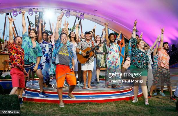 Multi-platinum selling music legend Jimmy Buffett performs with the Broadway cast of the new musical ESCAPE TO MARGARITAVILLE at the 2018 A Capitol...