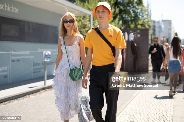 Guests are seen attending Rebekka Ruetz during the Berlin Fashion Week July 2018 on July 4, 2018 in Berlin, Germany.