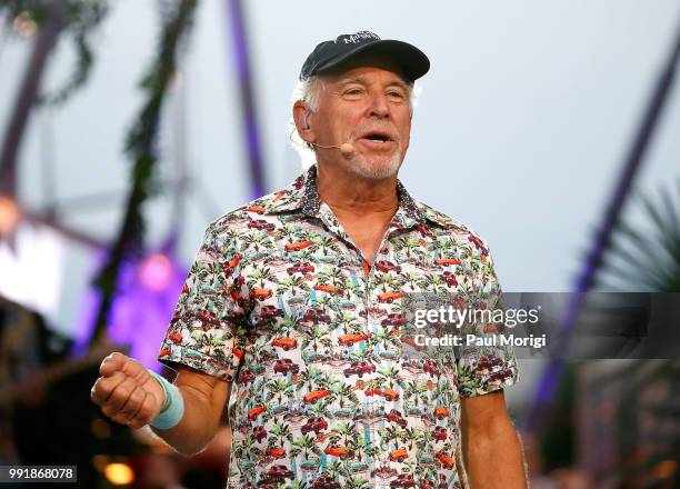 Multi-platinum selling music legend Jimmy Buffett onstage at the 2018 A Capitol Fourth at the U.S. Capitol, West Lawn on July 4, 2018 in Washington,...