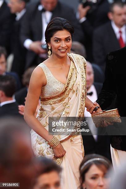 Actress Deepika Padukone attends the 'On Tour' Premiere at the Palais des Festivals during the 63rd Annual Cannes Film Festival on May 13, 2010 in...
