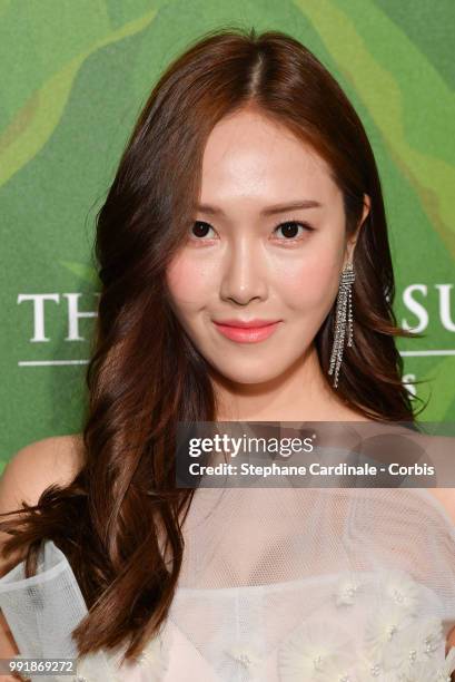Jessica Jung attends the amfAR Paris Dinner 2018 at The Peninsula Hotel on July 4, 2018 in Paris, France.