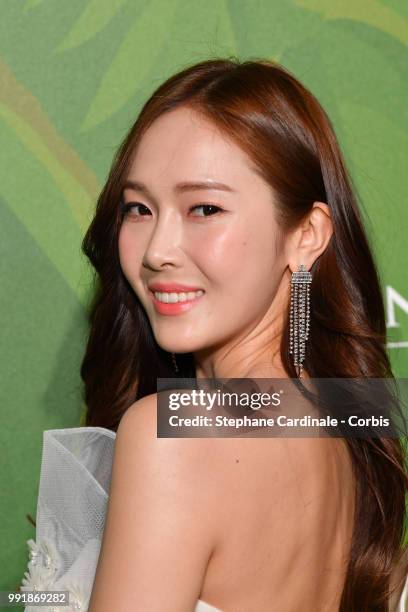 Jessica Jung attends the amfAR Paris Dinner 2018 at The Peninsula Hotel on July 4, 2018 in Paris, France.