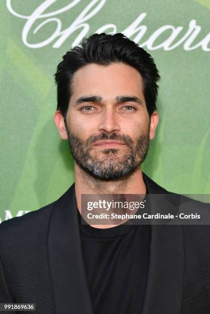 Actor Tyler Hoechlin attends the amfAR Paris Dinner 2018 at The Peninsula Hotel on July 4, 2018 in Paris, France.