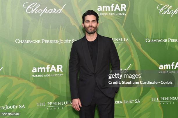 Actor Tyler Hoechlin attends the amfAR Paris Dinner 2018 at The Peninsula Hotel on July 4, 2018 in Paris, France.