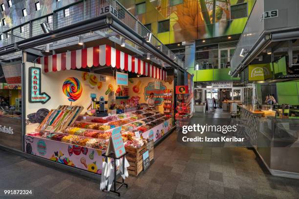 grote mark ( big market hall interior ) at rotterdam, netherlands - grote market stock pictures, royalty-free photos & images