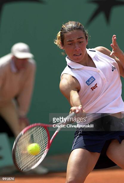 Francesca Schiavone of Italy in her fourth round match against Cara Black of Zimbabwe during the French Open Tennis at Roland Garros, Paris,...
