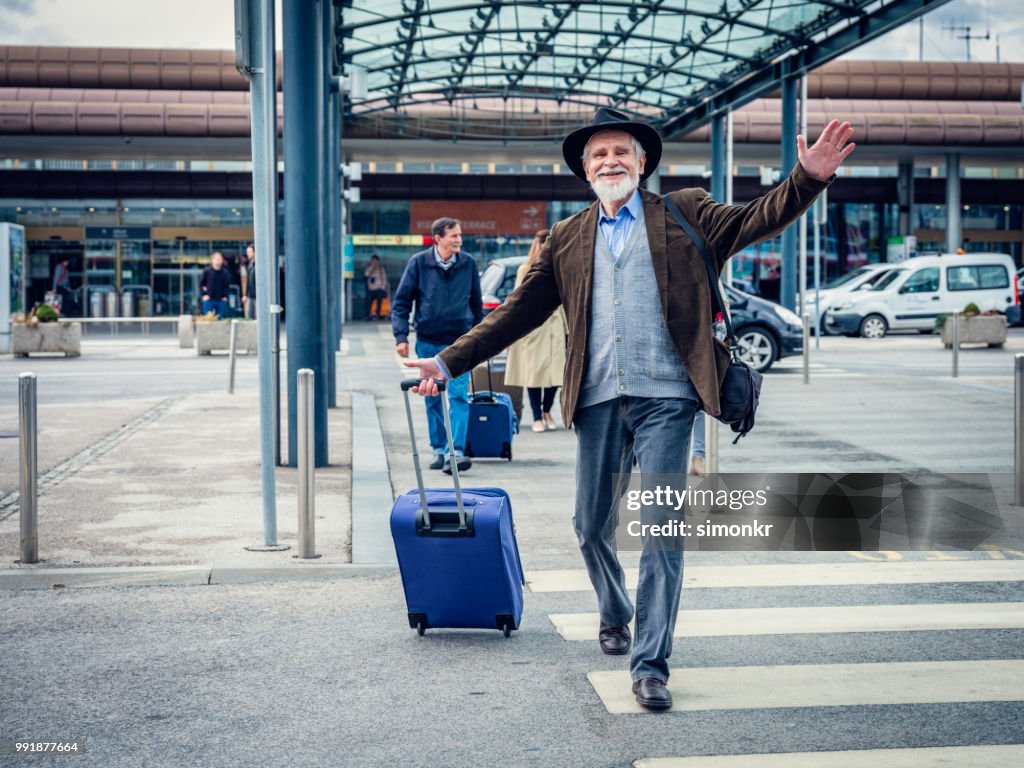 Businessman walking on street