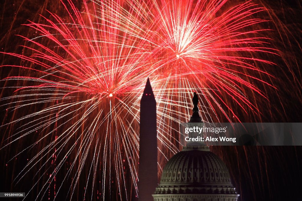 Fireworks Explode Over Nation's Capital In Celebration Of Independence Day