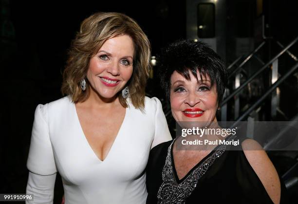 Renée Fleming and Chita Rivera pose for a photo backstage at the 2018 A Capitol Fourth at the U.S. Capitol, West Lawn on July 4, 2018 in Washington,...