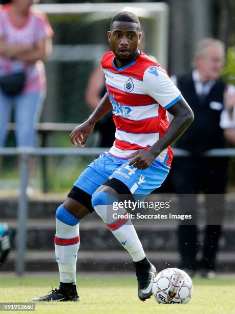 Stefano Denswil of Club Brugge during the Club Friendly match between Club Brugge v Steaua Bucharest at the Sportpark De Westeneng on July 4, 2018 in...