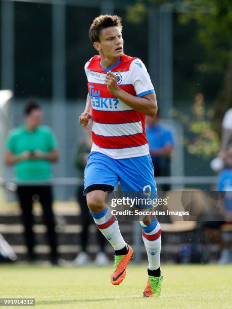 Jelle Vossen of Club Brugge during the Club Friendly match between Club Brugge v Steaua Bucharest at the Sportpark De Westeneng on July 4, 2018 in...