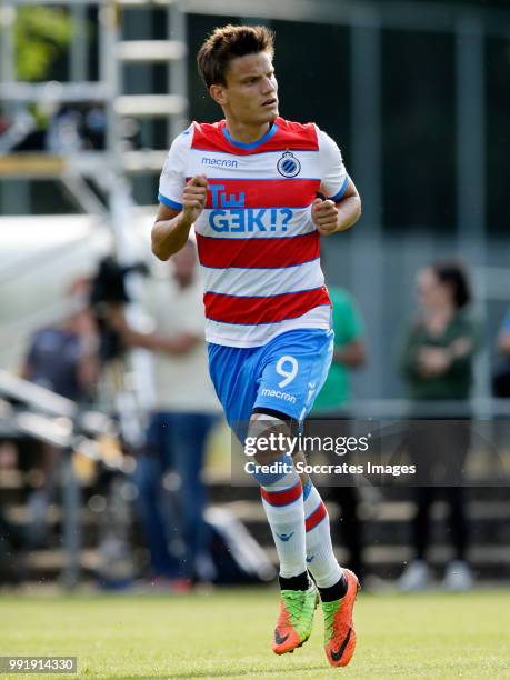 Jelle Vossen of Club Brugge during the Club Friendly match between Club Brugge v Steaua Bucharest at the Sportpark De Westeneng on July 4, 2018 in...