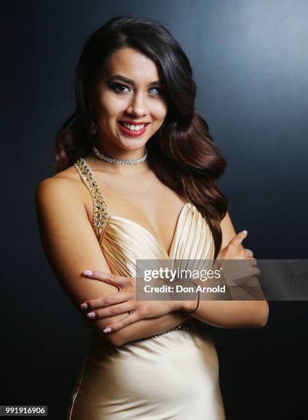 Eventual equal winner Elice Jayne Craig poses during the Miss World Australia NSW State Final at Doltone House on July 5, 2018 in Sydney, Australia....