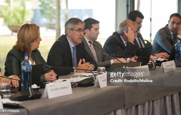 Jordi Bertomeu President and CEO Euroleague basketball during the EuroCup Clubs Meeting at Hotel Fairmont Rey Juan Carlos on July 5, 2018 in...