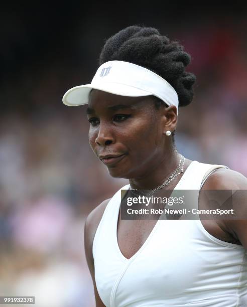 Venus Williams during her match against Alexandra Dulgheru at All England Lawn Tennis and Croquet Club on July 4, 2018 in London, England.