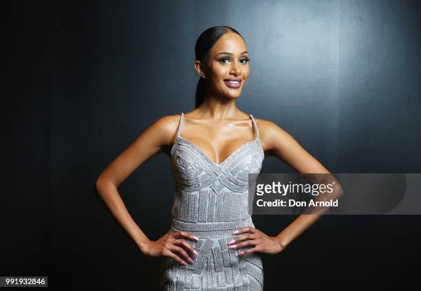 Janelle Sumasandren poses during the Miss World Australia NSW State Final at Doltone House on July 5, 2018 in Sydney, Australia.