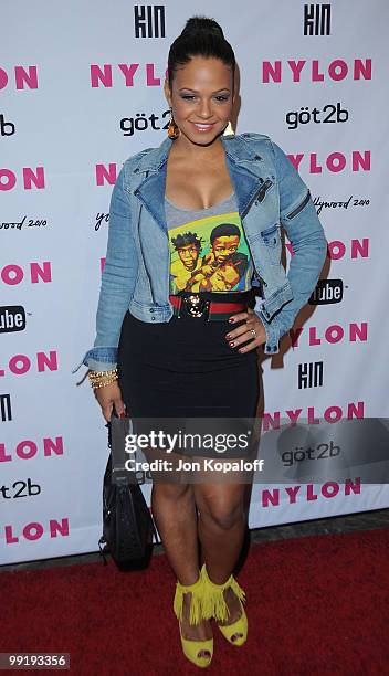 Actress Christina Milian arrives at NYLON Magazine's May Issue Young Hollywood Launch Party at The Roosevelt Hotel on May 12, 2010 in Hollywood,...