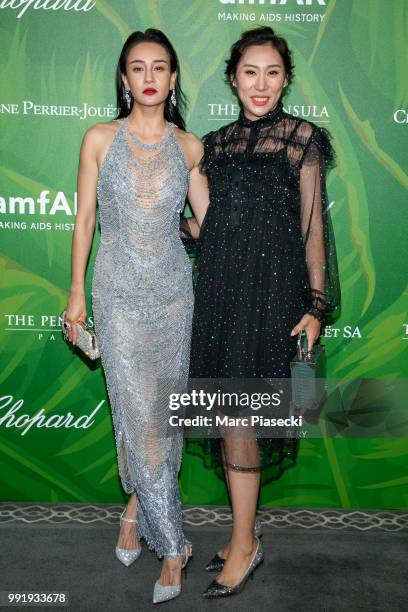 Guests attend the amfAR Paris Dinner 2018 at The Peninsula Hotel on July 4, 2018 in Paris, France.