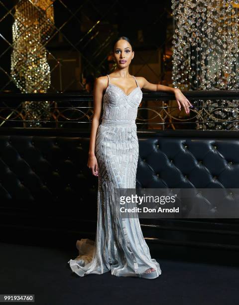 Janelle Sumasandren poses during the Miss World Australia NSW State Final at Doltone House on July 5, 2018 in Sydney, Australia.