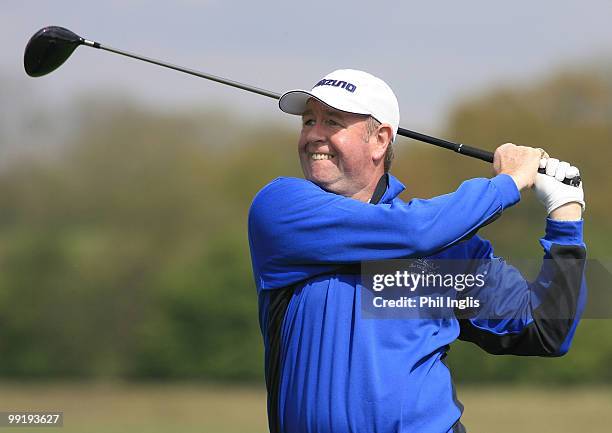 John Harrison of England in action during the second round of the Handa Senior Masters presented by the Stapleford Forum played at Stapleford Park on...