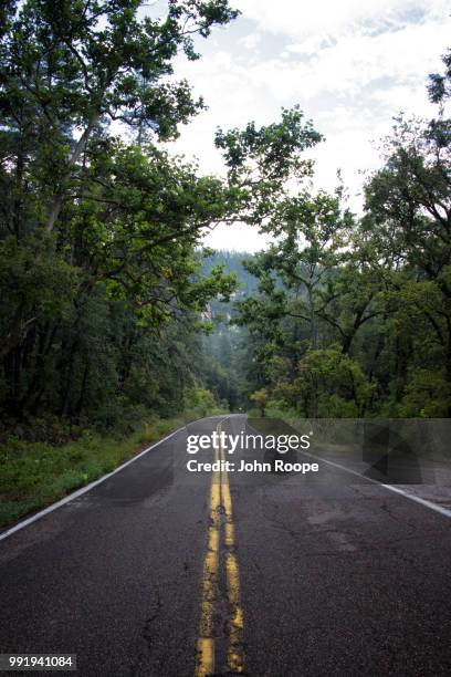 highway 89 through oak creek canyon - oak creek canyon fotografías e imágenes de stock