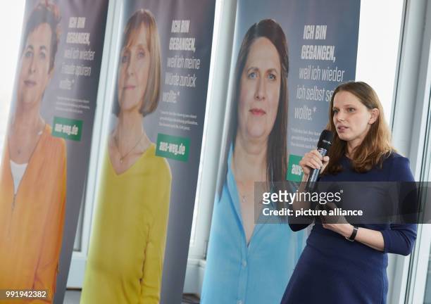 Melanie Leonhard from the Social Democratic Party , senator of the Ministry of Social Affairs, Family and Integration, speaks in front of the...