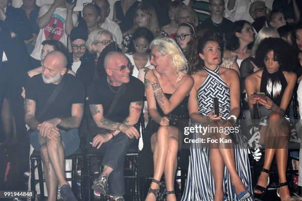 Pierre et Gilles, two guests and Noemie Lenoir attend the Jean-Paul Gaultier Haute Couture Fall Winter 2018/2019 show as part of Paris Fashion Week...