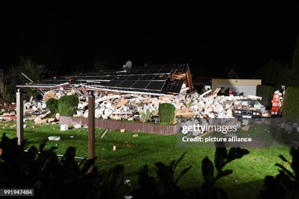 Rescue teams investigate the ruins of a collapsed house in Berlin, Germany, 20 November 2017. In Berlin-Spandau a single-family house collapsed. Four...