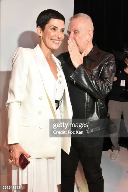 Cristina Cordula and Jean-Paul Gaultier attend the Jean-Paul Gaultier Haute Couture Fall Winter 2018/2019 show as part of Paris Fashion Week on July...